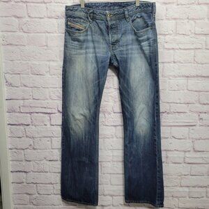 Diesel Zatiny Regular Bootcut Jeans 34x32 Fits 36x34 Distress Button Fly 0803M